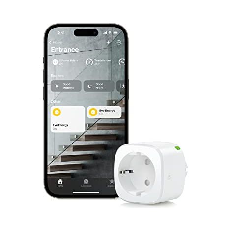 Eve Energy (Matter) - Presa intelligente, app e controllo vocale, pronta per il futuro grazie a Matter tramite Thread, funziona con Apple Home, Alexa, Google Home, SmartThings (1/4)