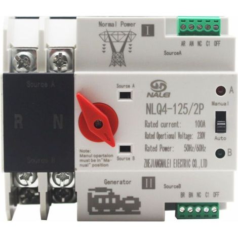 Commutateur de transfert automatique à double alimentation 2P100A (1/4)