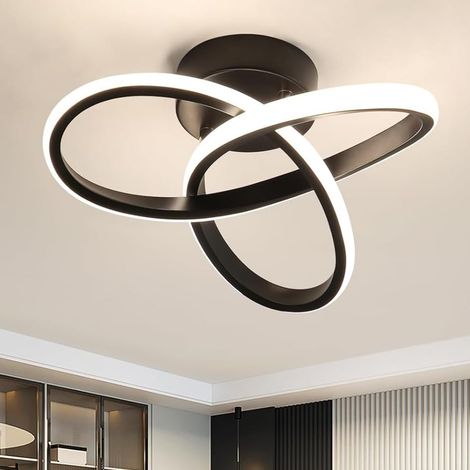 Plafonnier LED, 22W 2500LM Lampe de Plafond Moderne 4500K, Noir (1/5)