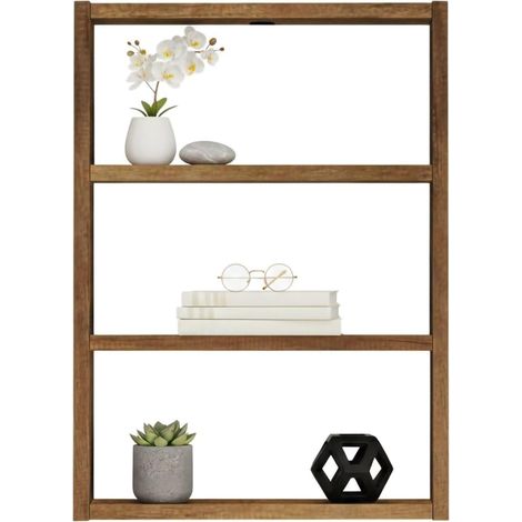 Étagère Murale Albali, Étagère, Tablette Murale, Rayonnage Polyvalent, 43x9h60 cm, Noyer (1/5)