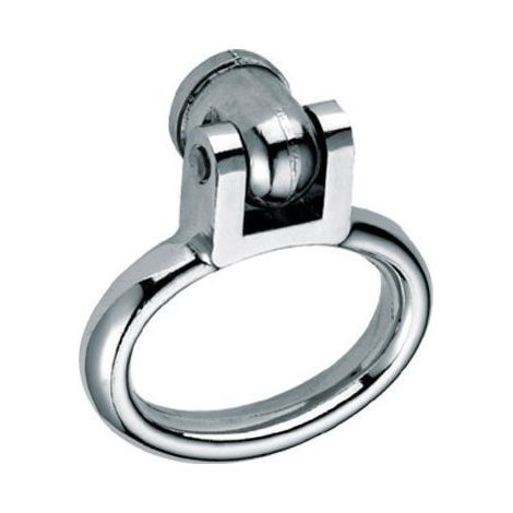Vachette – Boucle double chromé brillant 7/70mm à trou 1 portée – Finition miroir pour design contemporain – Facilité d'entretien – Pour fenêtres
