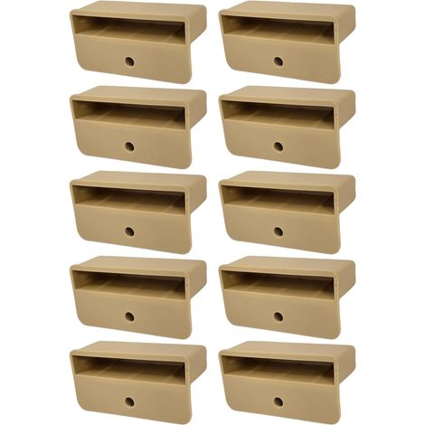 10x Embout support de latte monolatte 53 x 8 mm en plastique pour sommier cadre bois Embout Lit Meuble Fixation Languette Agrafe Vis, Beige (1/5)