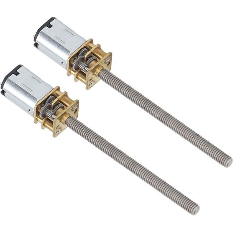 Lot de 2 moteurs à engrenages DC 6V 1000 tr/min axe M4 x 55mm cuivre rouge micro moteur électrique de réduction pour ascenseur et jouets électroniques (1/5)