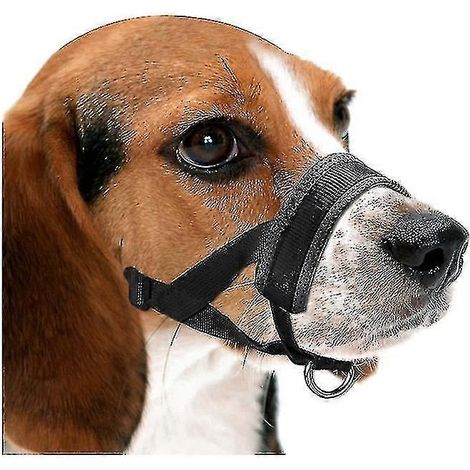 Muselière douce pour chiens - Empêche les morsures et les mâchonnements indésirables - 1 pièce - Noir (1/4)