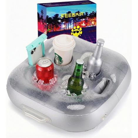 Floating Drink Holder, Floats Drink Holders for Swimming Pool, Pool and Hot Tub Accessories, Upgraded Design for Pool, Party, Hot Tub (1/5)
