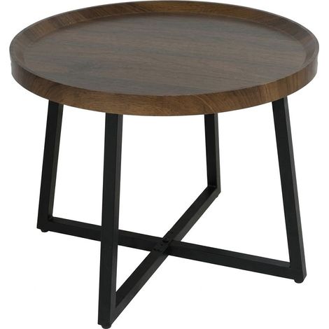 Tavolino Rotondo da Caffè Design Moderno Salotto e Camera 50x39x50cm (1/5)