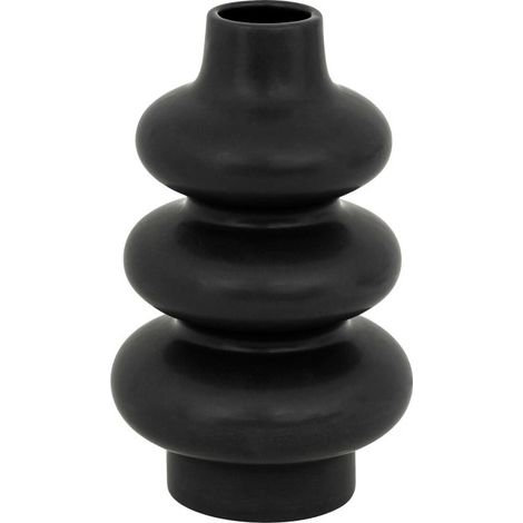 Vase Design en Dolomite "Clothilde" 25cm Noir