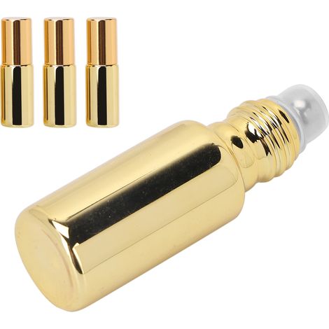 Flacon roll-on en verre doré 5ml pour parfums et huiles essentielles - Lot de 3, portable et professionnel (1/5)