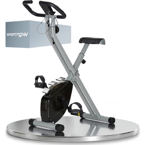 Vélo d’appartement, noir, sur roulettes, réglable, pour sport à domicile, cardio maison, entraînement fitness