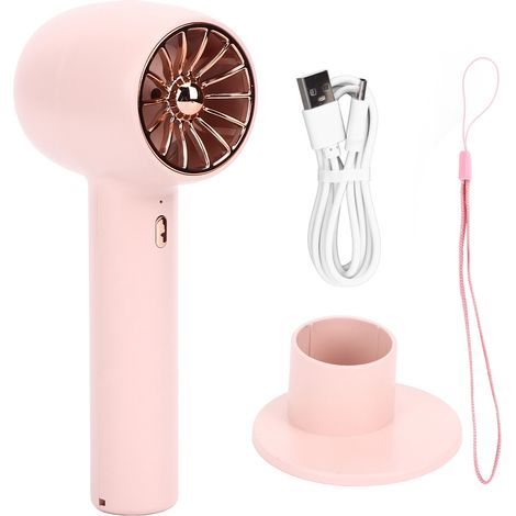 Ventilateur de Poche Rechargeable USB 3 Vitesses Réglables - Puissant et Silencieux - Rose Portable