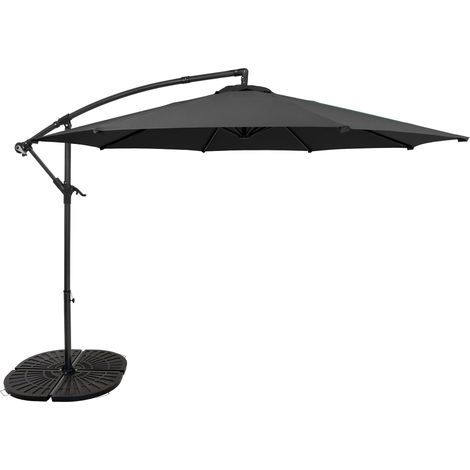 Cantilever Parasol 3m With Full Fan Base – Grey (1/5)