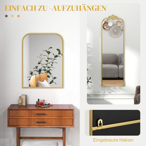 Miroir mural élégant 60x3x87 cm teinte dorée (1/5)