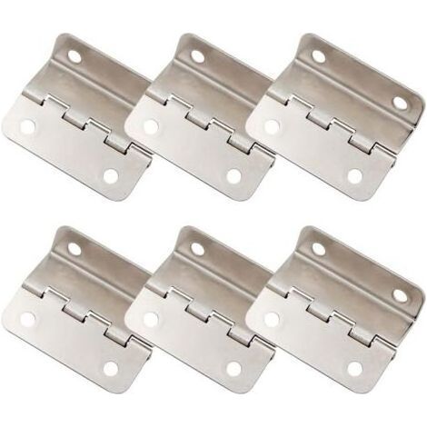 [Argent]Lot de 6 charnières demi surface Porte décalée, charnière rétro pour portes et armoires (1/5)