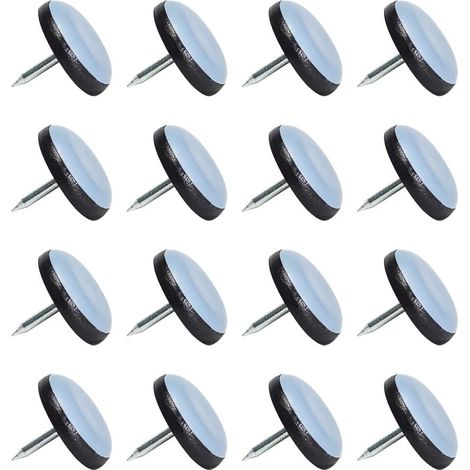 Sollbry Patins pour meubles, patins pour meubles de 1 pouce à clouer, patins pour pieds de chaise, protecteurs de sol (bleu clair) (16 pièces) (1/5)