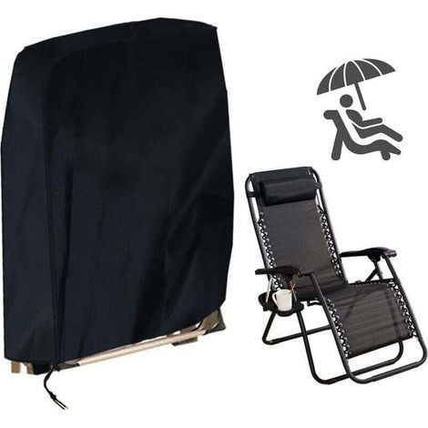 Housse de Protection pour Chaise Longue Pliante, Housse Transat Jardin Anti-UV, Imperméable, Anti-poussière, 210D Oxford Housse Relax Jardin pour Chaises Longues, Fauteuil Relax (96x85cm) (1/5)