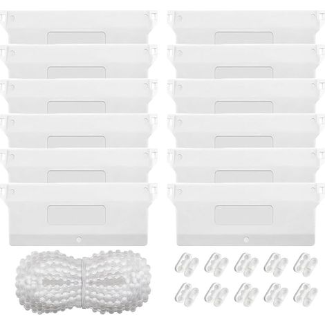 Plaque de Lestage, 12PCS Poids pour Stores Verticaux Set, 127MM Poids Aveugles Verticaux, Avec 10 Connecteur Cordon Stores+10M Chaîne Aveugle Verticale,pour Stores Verticaux (1/5)