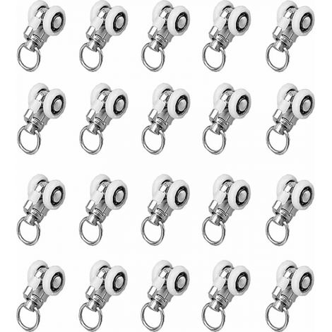 Cyslmuk – Lot de 20 rails à rideaux – Alliage de zinc et PVC – Dimensions : 4,1 × 1,8 cm – Convient aux rideaux plissés et aux rideaux à oeillets – 20 pièces au total