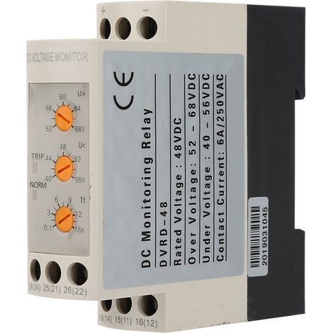 ZAICOLER Protecteur de Sous-Tension, DC 12V 24V 36V 48V sur Tension et Sous Tension Protecteur de Surtension DVRD Type de Rail de Rail pour la Batterie de Moteur Alimentation (DC48V) (1/5)