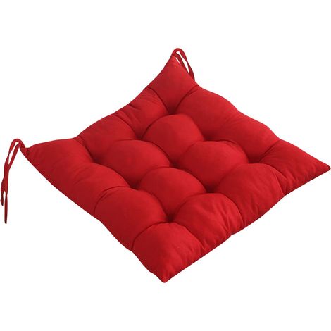 4 Coussins de chaise, 40x40 cm, antidérapants, tissu oléfine, résistants aux UV, pour terrasse et bureau (1/5)