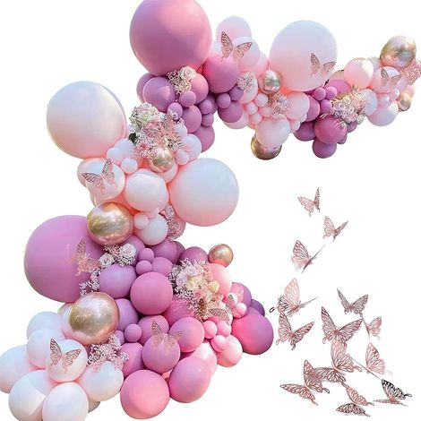 Lot de 30 ballons roses pour arche de ballons, décoration de fête anniversaire, cérémonie de remise de diplôme, mariage, noces (1/5)