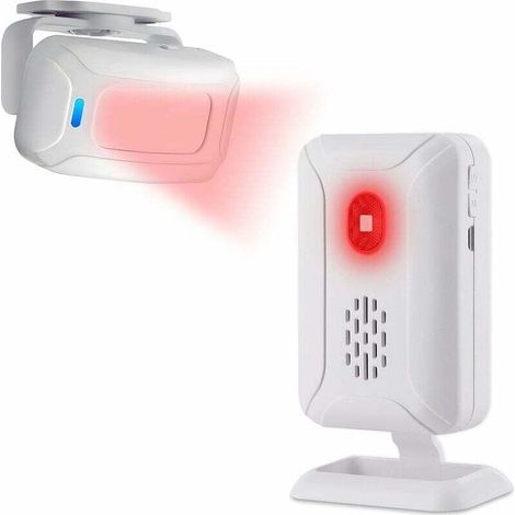 Motion Detector, Wireless Doorbell, Home Alarm System Kit with 1 Sensor and 1 Receiver, Electronic Sensor Welcome Device for Shops, Offices, Front Doors——