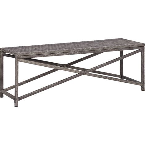 Banco de jardín ratán sintético gris 120 cm vidaXL