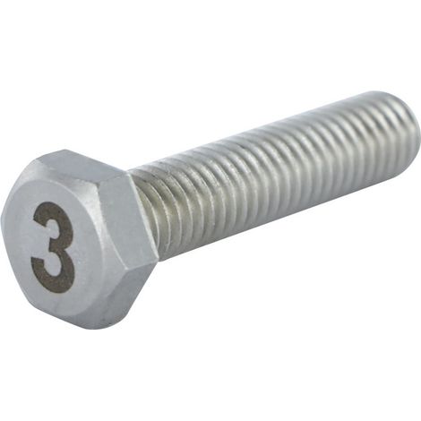 Vis métaux Tête hexagonale TH 8X35 Inox A4 Gravure CHIFFRE 3-1 pièce