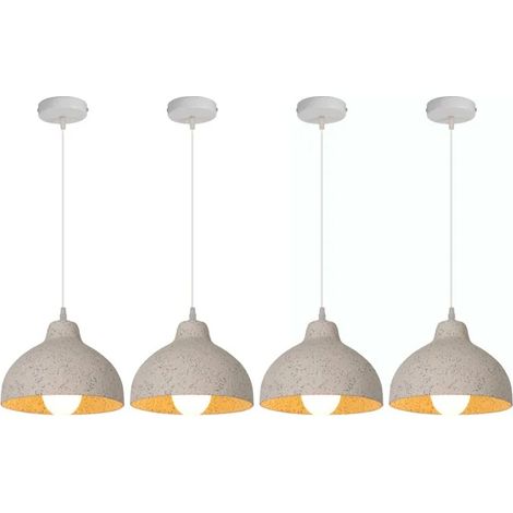 4pcs Suspension Luminaire en Peinture de pierre,E27 Lustre Industriel Lampe de Plafond Vintage Style Simple pour Salon (1/5)