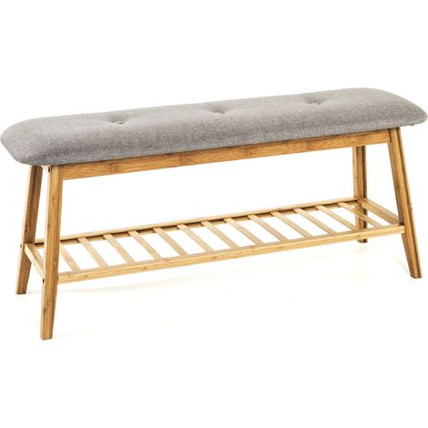 Banc à chaussures avec assise rembourrée  Design en bois de