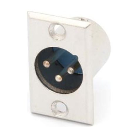 FICHE XLR MALE NICKELEE 3 BROCHES POUR CHASSIS CA105 RI970