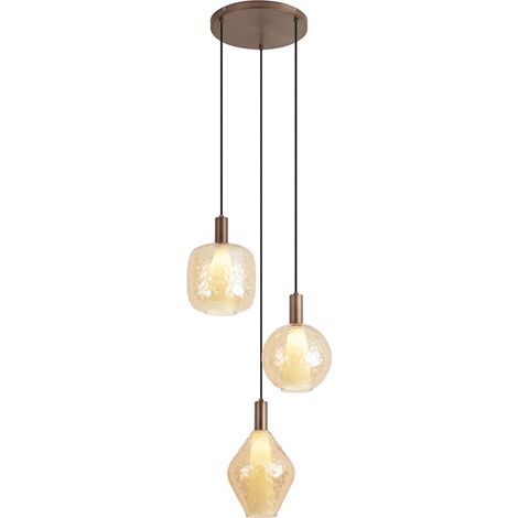 QAZQA Design Pendant Lamp Dark Bronze 3-Light - Ard (1/5)