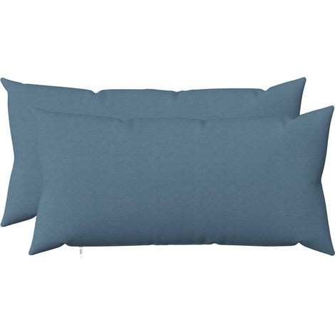 vidaXL Housse de coussin 2 pc HEERLEN Bleu denim 40 x 70 cm Tissu (1/4)