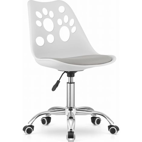 Silla giratoria PRINT - blanca y gris (1/5)