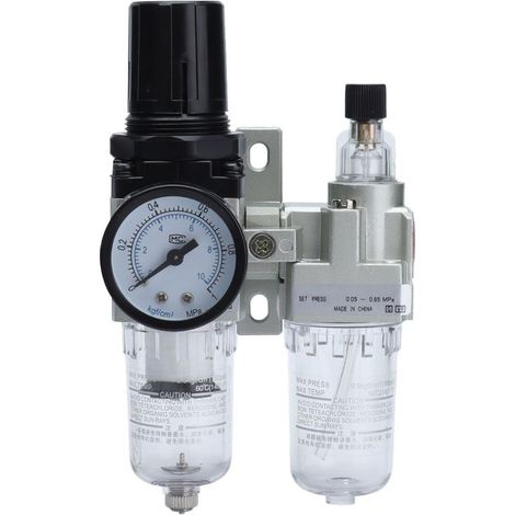 Séparateur d'huile d'eau régulateur de filtre de vidange d'air comprimé avec manomètre 0.05-0.85MPaG1/4 (1/5)