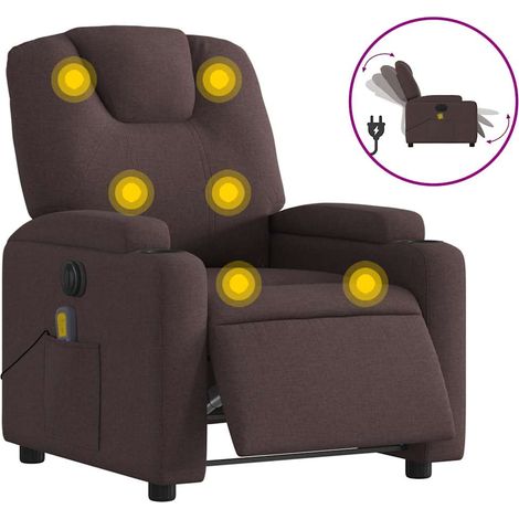 Maison Exclusive - Massagesessel Elektrisch Dunkelbraun Stoff