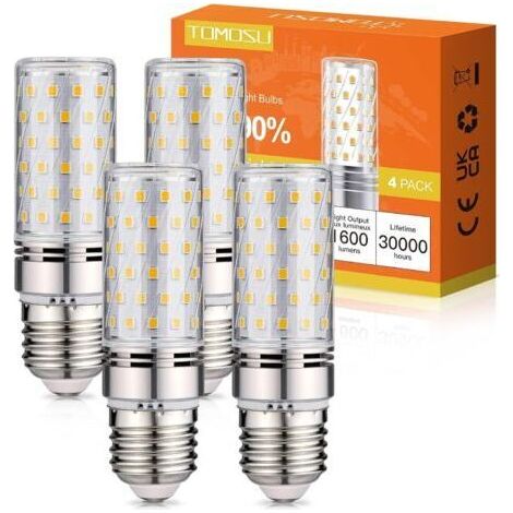 Ampoule LED E27 Blanc Neutre 4000K ,16W Ampoules LED AC 220-240V, Non-dimmable, Gros culot à vis E27 Maïs LED, Lot de 4 (1/5)