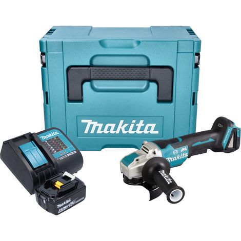 Makita DGA 520 SG1JX1 Akku Winkelschleifer 18 V 125 mm X-LOCK Brushless + 1x Akku 6,0 Ah + Ladegerät + Makpac