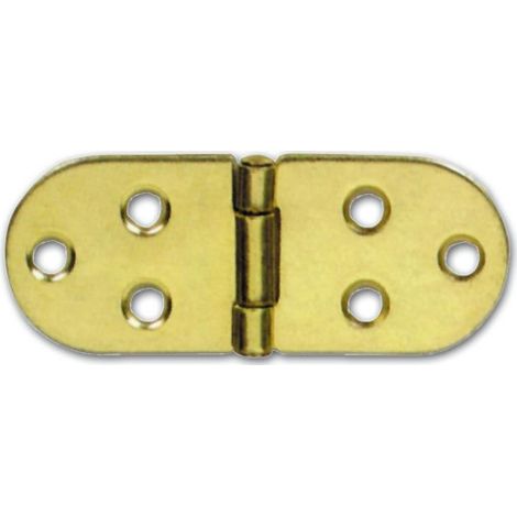 Cerniera per Mobili a Biscotto in Ottone Lucido 80X30 mm (1/2)