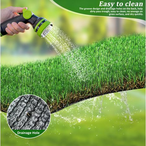 Césped artificial verde para jardín, terraza y balcón, de PE y PP, con drenaje y base antideslizante, mullido para mascotas e interior y exterior CHICFURN (1/5)