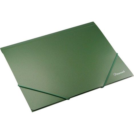 Carpeta A4 con banda elástica, verde mate