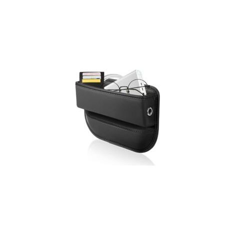 Auto-Organizer, Stauraum für den Autositz, Mittelkonsolentasche aus PU-Leder für Handy, Schlüssel, Karten (schwarz, 1 Stück) (1/5)