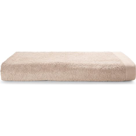 Drap de Bain 70x140, en Coton et Plastique recyclé, Beige (1/5)