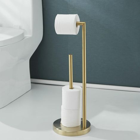 Freistehender Toilettenpapierhalter 304 Edelstahl Gebürstetes Gold (1/5)