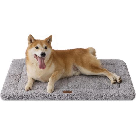 Tapis pour Chien à Profil Bas Réversible Coussin de Lit, Coussin de Cage pour Chien Lavable avec Polaire Ultra Douce, Tapis de Lit de Niche Design Compact pour Animaux de Compagnie Grands (1/5)