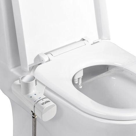 Bidet Toilette WC Ultra Japonaise Toilette Bidet Non Électrique Double Buse, Cuvette Japonaise Rétractables Autonettoyantes-Nettoyage Arrière/Femelle (1/5)