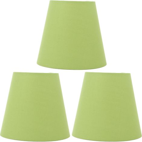 Lot de 3 abat-jour en tissu E14 innovants, style moderne, avec cache-poussière, pour lampe de chevet, vert pois (1/5)