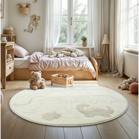 Elisa Kids tapis enfant chambre résistant facile crème