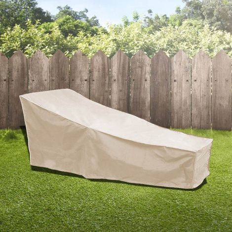Housse de protection imperméable pour chaise de jardin en beige, couverture pour meubles de terrasse extérieur, protection contre les intempéries. (1/5)