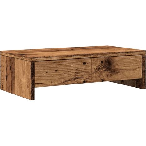 Supporto per monitor tavolo da scrivania mobile con cassetti legno vecchio legno ingegnerizzato marrone 020044949
