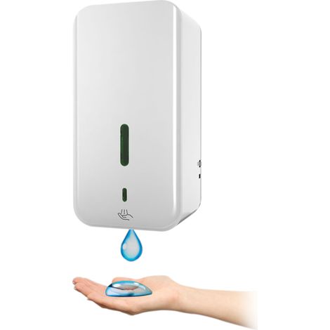 Dispensador de jabón automático sin contacto de 1500 ml con sensor infrarrojo para montaje en pared sin necesidad de taladrar, ideal para el hogar, la escuela, restaurantes, oficinas y tiendas. (1/5)